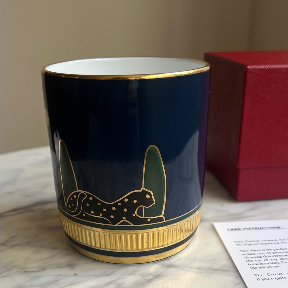 Cartier Panthère Collector’s Cup – Blue with 18k Gold Detailing